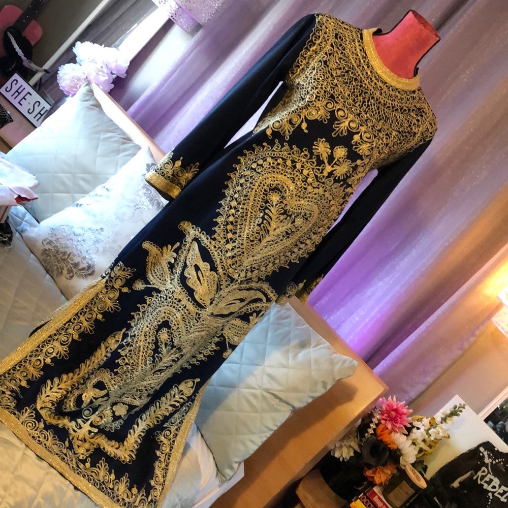 Navy & Gold formal dress